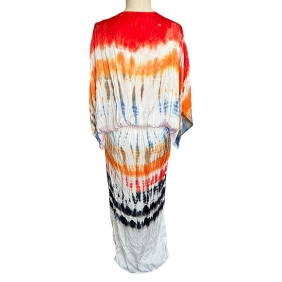 Young Fabulous & Broke The Siren Maxi Dress in Red Rainbow Wash Small - Picture 9 of 14